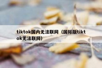 tiktok国内无法联网（国际版tiktok无法联网）