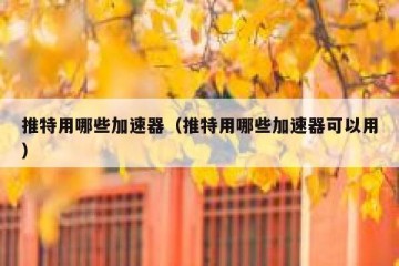 推特用哪些加速器（推特用哪些加速器可以用）