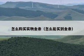 怎么购买实物金条（怎么能买到金条）