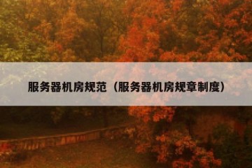 服务器机房规范（服务器机房规章制度）