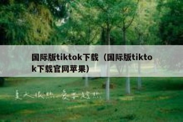 国际版tiktok下载（国际版tiktok下载官网苹果）