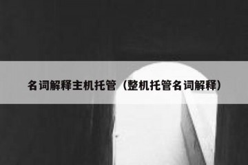 名词解释主机托管（整机托管名词解释）