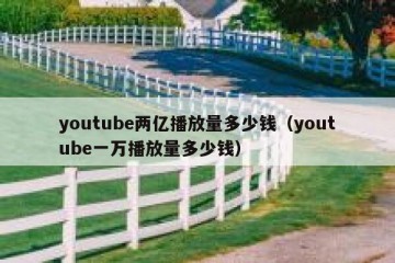 youtube两亿播放量多少钱（youtube一万播放量多少钱）