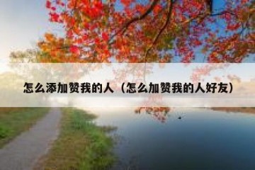 怎么添加赞我的人（怎么加赞我的人好友）