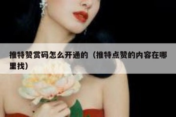 推特赞赏码怎么开通的（推特点赞的内容在哪里找）