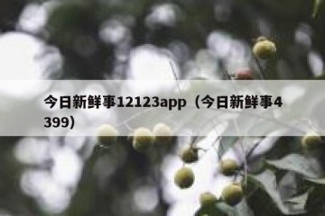 今日新鲜事12123app（今日新鲜事4399）