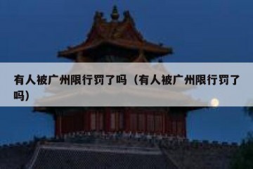 有人被广州限行罚了吗（有人被广州限行罚了吗）