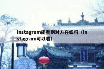 instagram能看到对方在线吗（instagram可以看）