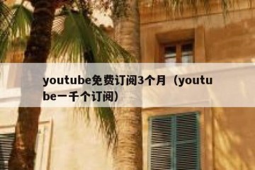 youtube免费订阅3个月（youtube一千个订阅）