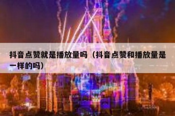 抖音点赞就是播放量吗（抖音点赞和播放量是一样的吗）