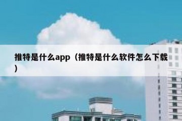 推特是什么app（推特是什么软件怎么下载）