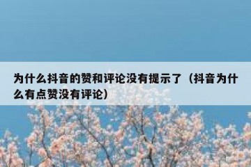 为什么抖音的赞和评论没有提示了（抖音为什么有点赞没有评论）