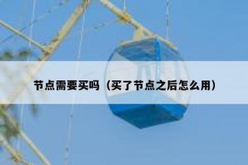 节点需要买吗（买了节点之后怎么用）