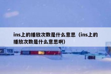 ins上的播放次数是什么意思（ins上的播放次数是什么意思啊）
