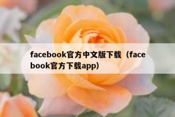 facebook官方中文版下载（facebook官方下载app）
