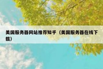美国服务器网站推荐知乎（美国服务器在线下载）