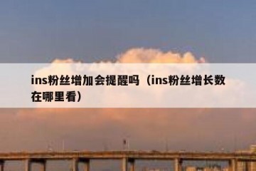 ins粉丝增加会提醒吗（ins粉丝增长数在哪里看）