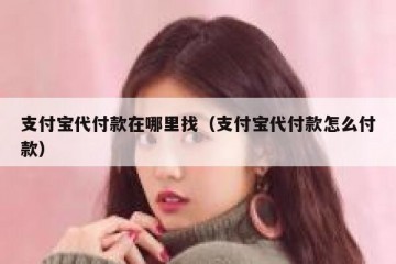 支付宝代付款在哪里找（支付宝代付款怎么付款）