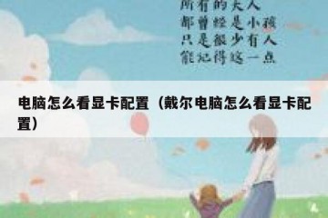 电脑怎么看显卡配置（戴尔电脑怎么看显卡配置）