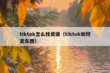 tiktok怎么找货源（tiktok如何卖东西）