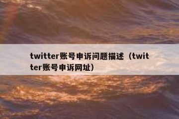 twitter账号申诉问题描述（twitter账号申诉网址）