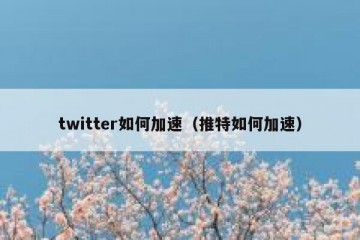 twitter如何加速（推特如何加速）