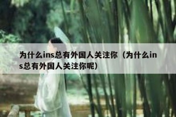 为什么ins总有外国人关注你（为什么ins总有外国人关注你呢）