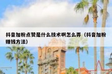 抖音加粉点赞是什么技术啊怎么弄（抖音加粉赚钱方法）