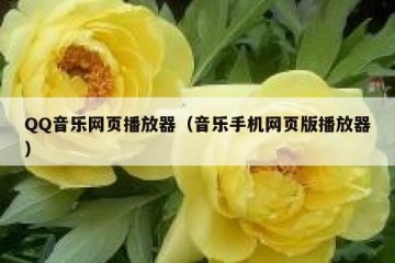 QQ音乐网页播放器（音乐手机网页版播放器）