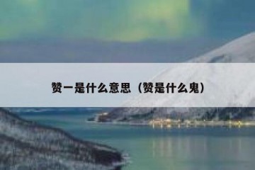 赞一是什么意思（赞是什么鬼）
