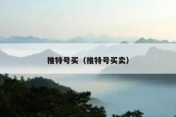 推特号买（推特号买卖）