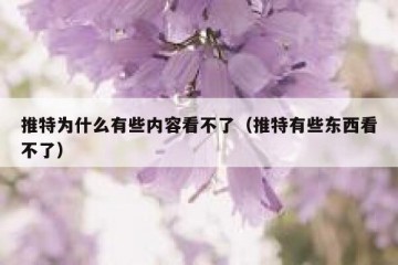 推特为什么有些内容看不了（推特有些东西看不了）