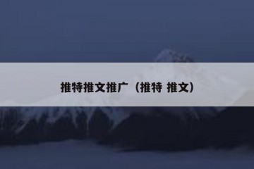 推特推文推广（推特 推文）