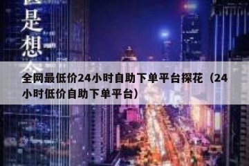 全网最低价24小时自助下单平台探花（24小时低价自助下单平台）