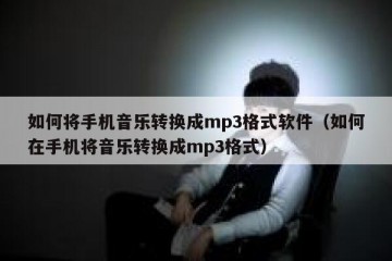 如何将手机音乐转换成mp3格式软件（如何在手机将音乐转换成mp3格式）