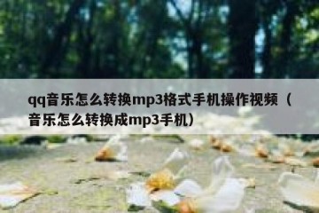 qq音乐怎么转换mp3格式手机操作视频（音乐怎么转换成mp3手机）