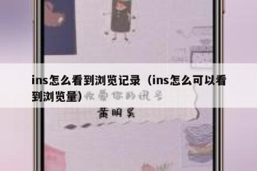 ins怎么看到浏览记录（ins怎么可以看到浏览量）