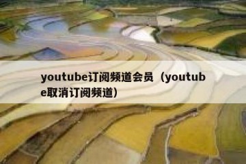 youtube订阅频道会员（youtube取消订阅频道）