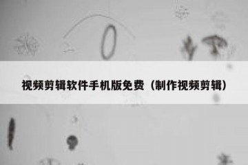 视频剪辑软件手机版免费（制作视频剪辑）