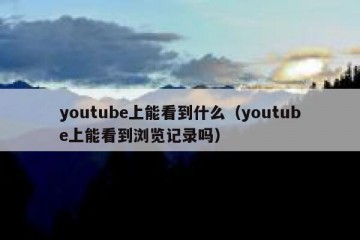youtube上能看到什么（youtube上能看到浏览记录吗）