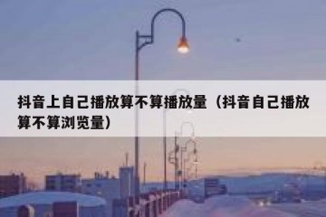 抖音上自己播放算不算播放量（抖音自己播放算不算浏览量）