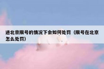 进北京限号的情况下会如何处罚（限号在北京怎么处罚）