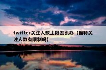 twitter关注人数上限怎么办（推特关注人数有限制吗）