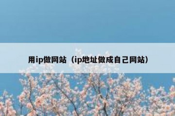 用ip做网站（ip地址做成自己网站）