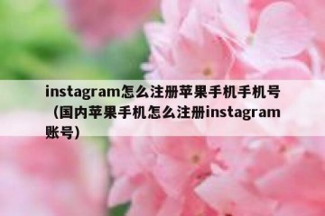 instagram怎么注册苹果手机手机号（国内苹果手机怎么注册instagram账号）