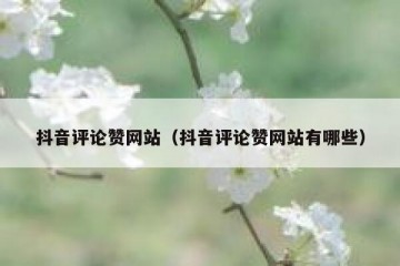 抖音评论赞网站（抖音评论赞网站有哪些）