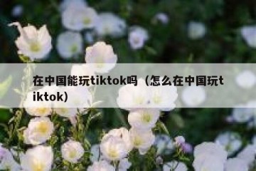 在中国能玩tiktok吗（怎么在中国玩tiktok）