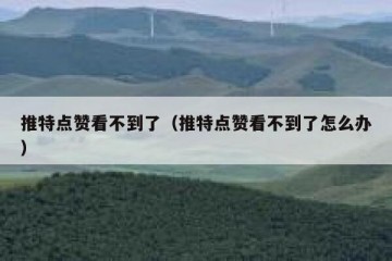 推特点赞看不到了（推特点赞看不到了怎么办）