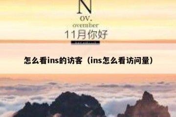 怎么看ins的访客（ins怎么看访问量）