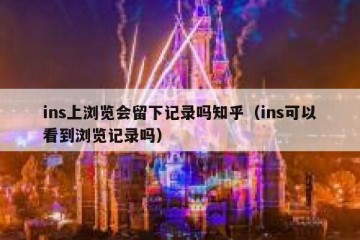 ins上浏览会留下记录吗知乎（ins可以看到浏览记录吗）
